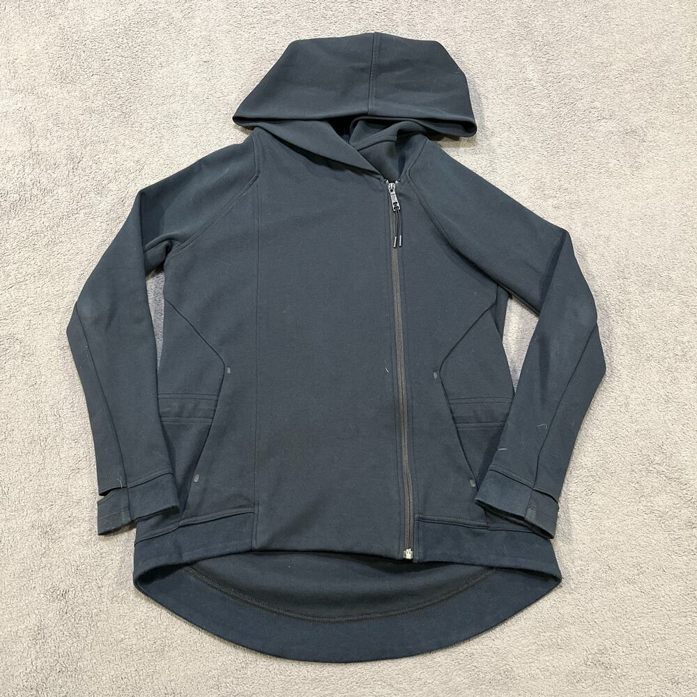Nike Tech Fleece Cape Black Asymmetrical Full Zip Hoodie Jacket Women's Size S